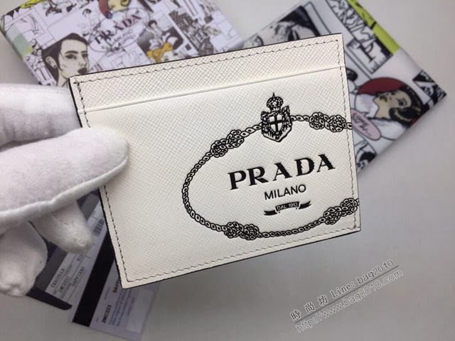 prada錢包 普拉達專櫃最新十字紋牛皮卡包 2MC223 PRADA男士卡片夾  pyd2120